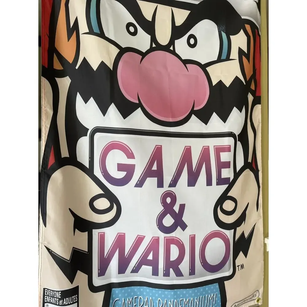 Game & Wario 5ft Flag Nintendo Wii U 2013 Banner Poster Super Mario Bros